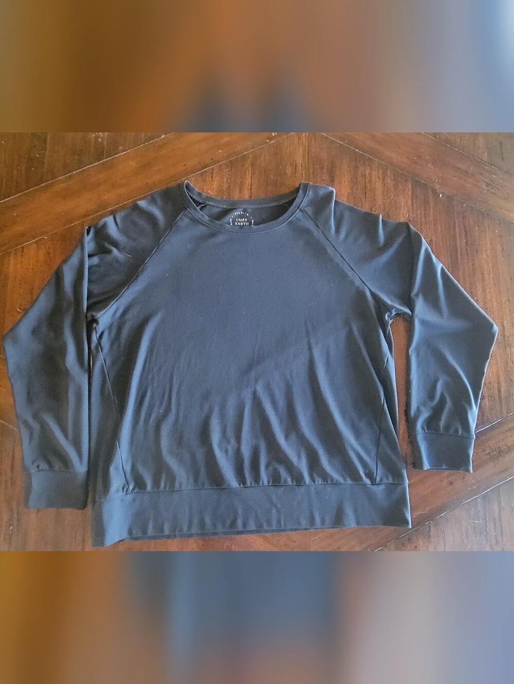 Men's Long Sleeve Crewneck Shirt - Black
